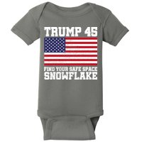 Trump 45 Find Your Safe Place Snowflake Baby Bodysuit