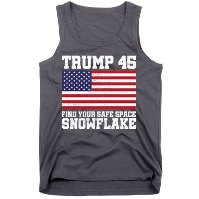 Trump 45 Find Your Safe Place Snowflake Tank Top