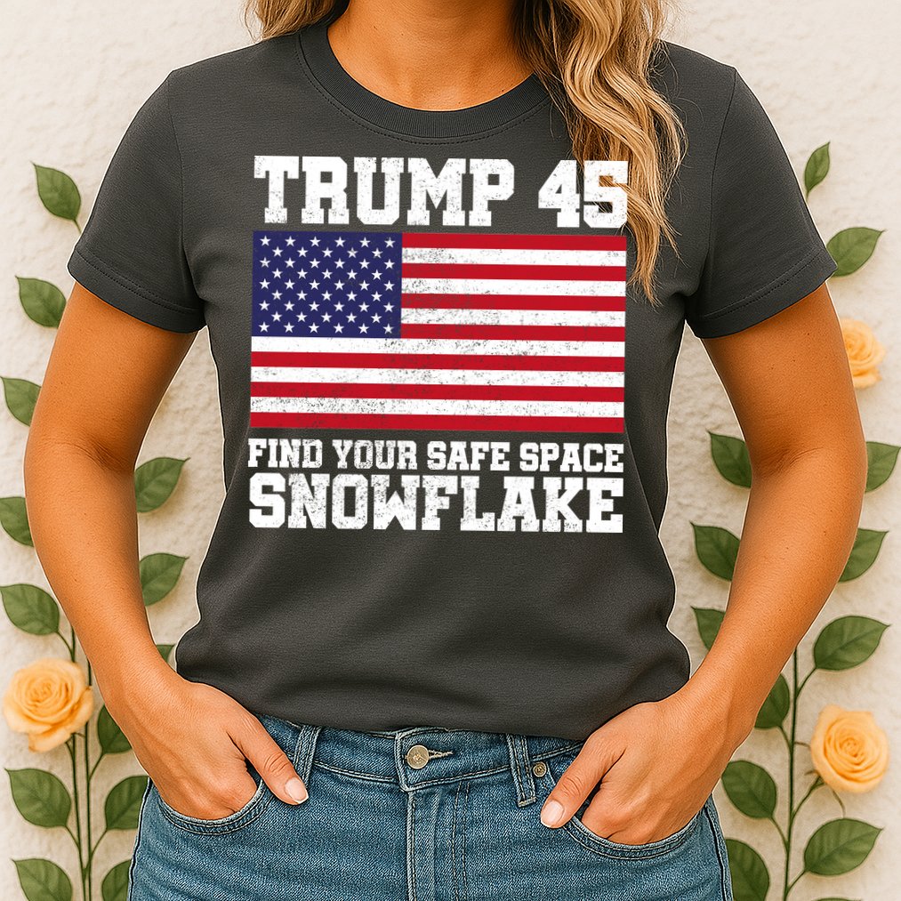 Trump 45 Find Your Safe Place Snowflake Womens T-Shirt