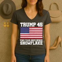 Trump 45 Find Your Safe Place Snowflake Women's V-Neck T-Shirt
