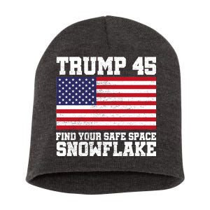 Trump 45 Find Your Safe Place Snowflake Short Acrylic Beanie