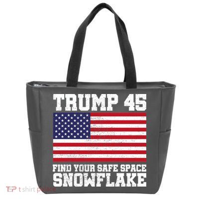 Trump 45 Find Your Safe Place Snowflake Zip Tote Bag