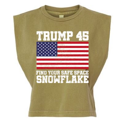 Trump 45 Find Your Safe Place Snowflake Garment-Dyed Women's Muscle Tee