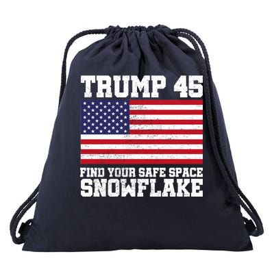 Trump 45 Find Your Safe Place Snowflake Drawstring Bag