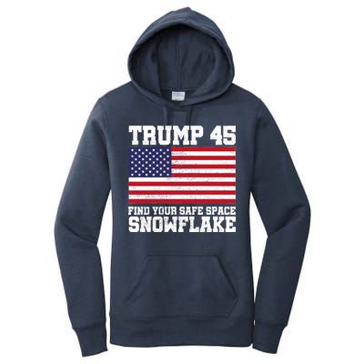 Trump 45 Find Your Safe Place Snowflake Women's Pullover Hoodie