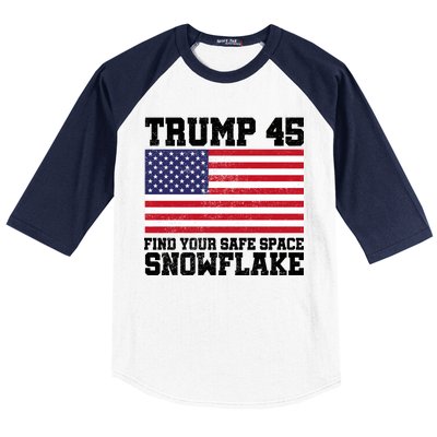 Trump 45 Find Your Safe Place Snowflake Baseball Sleeve Shirt