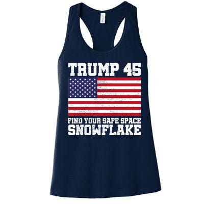 Trump 45 Find Your Safe Place Snowflake Women's Racerback Tank