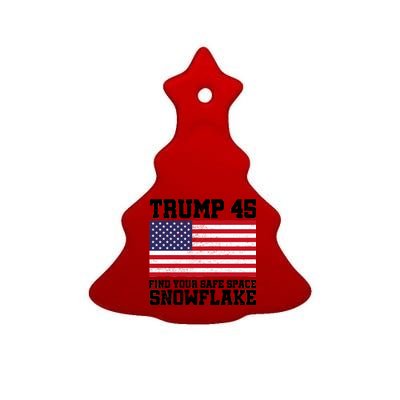 Trump 45 Find Your Safe Place Snowflake Ceramic Tree Ornament