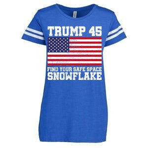 Trump 45 Find Your Safe Place Snowflake Enza Ladies Jersey Football T-Shirt