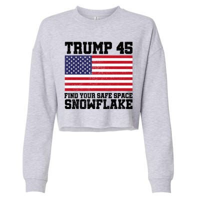 Trump 45 Find Your Safe Place Snowflake Cropped Pullover Crew