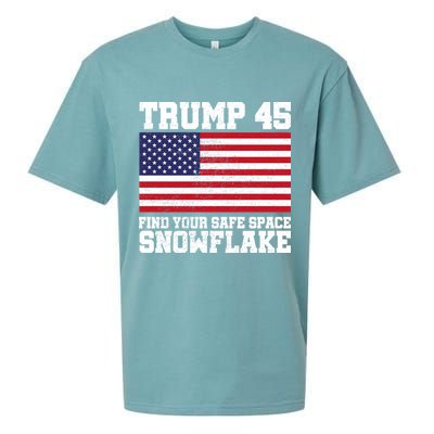 Trump 45 Find Your Safe Place Snowflake Sueded Cloud Jersey T-Shirt