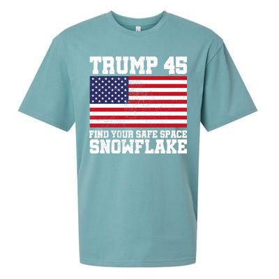 Trump 45 Find Your Safe Place Snowflake Sueded Cloud Jersey T-Shirt