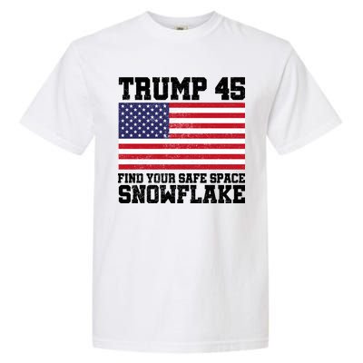 Trump 45 Find Your Safe Place Snowflake Garment-Dyed Heavyweight T-Shirt