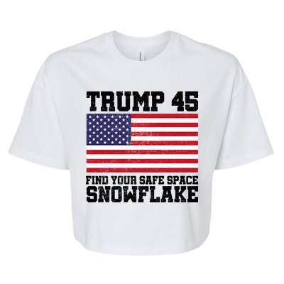 Trump 45 Find Your Safe Place Snowflake Bella+Canvas Jersey Crop Tee