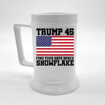 Trump 45 Find Your Safe Place Snowflake Beer Stein