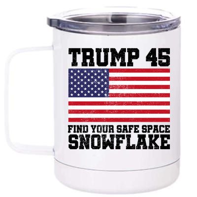 Trump 45 Find Your Safe Place Snowflake 12 oz Stainless Steel Tumbler Cup