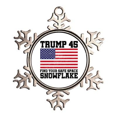 Trump 45 Find Your Safe Place Snowflake Metallic Star Ornament