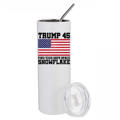 Trump 45 Find Your Safe Place Snowflake Stainless Steel Tumbler