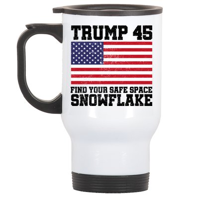 Trump 45 Find Your Safe Place Snowflake Stainless Steel Travel Mug