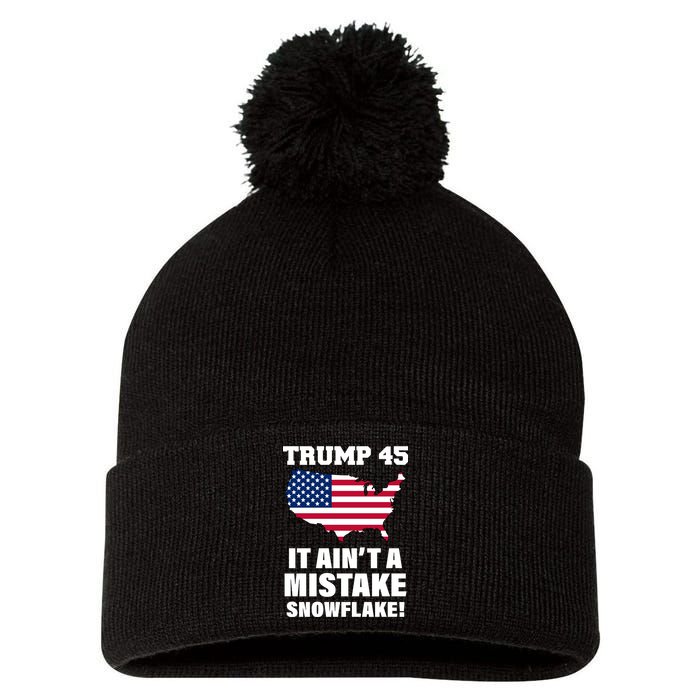 Trump 45 It Ain't A Mistake Snowflake Pom Pom 12in Knit Beanie