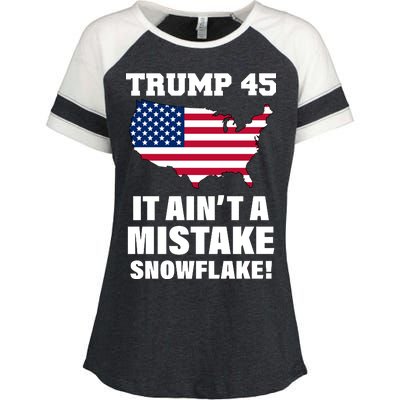 Trump 45 It Ain't A Mistake Snowflake Enza Ladies Jersey Colorblock Tee