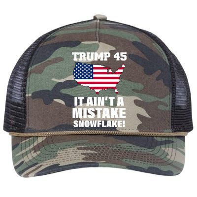 Trump 45 It Ain't A Mistake Snowflake Retro Rope Trucker Hat Cap