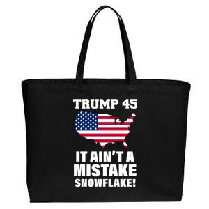 Trump 45 It Ain't A Mistake Snowflake Cotton Canvas Jumbo Tote