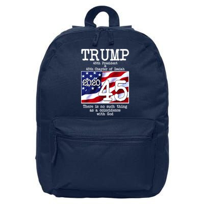 Trump 45th President 45th Chapter Of Isaiah 16 in Basic Backpack