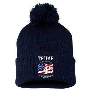 Trump 45th President 45th Chapter Of Isaiah Pom Pom 12in Knit Beanie