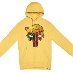 Trump American Skull Golden Hair Premium Pullover Hoodie