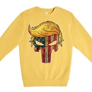 Trump American Skull Golden Hair Premium Crewneck Sweatshirt