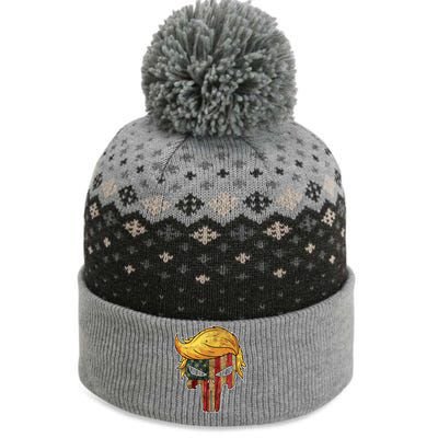 Trump American Skull Golden Hair The Baniff Cuffed Pom Beanie