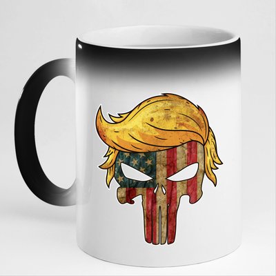 Trump American Skull Golden Hair 11oz Black Color Changing Mug