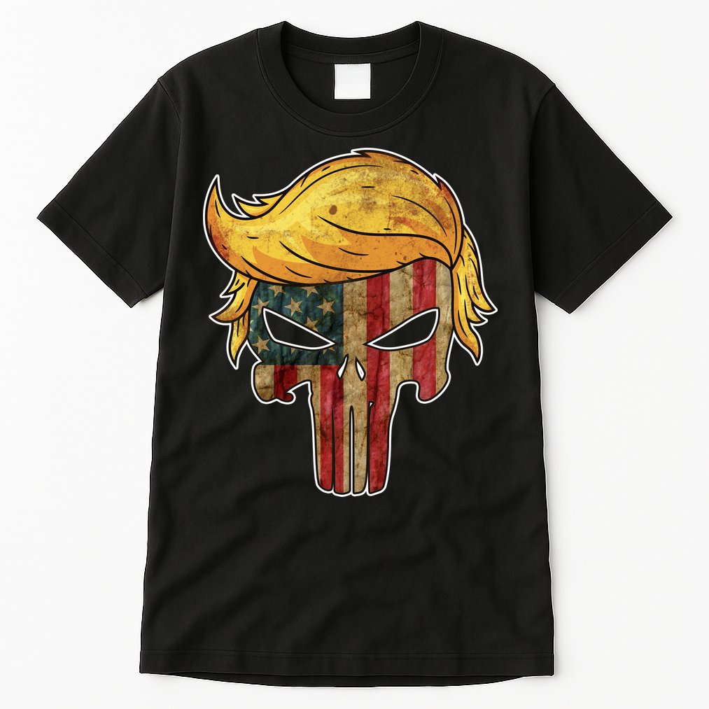 Trump American Skull Golden Hair Tall T-Shirt