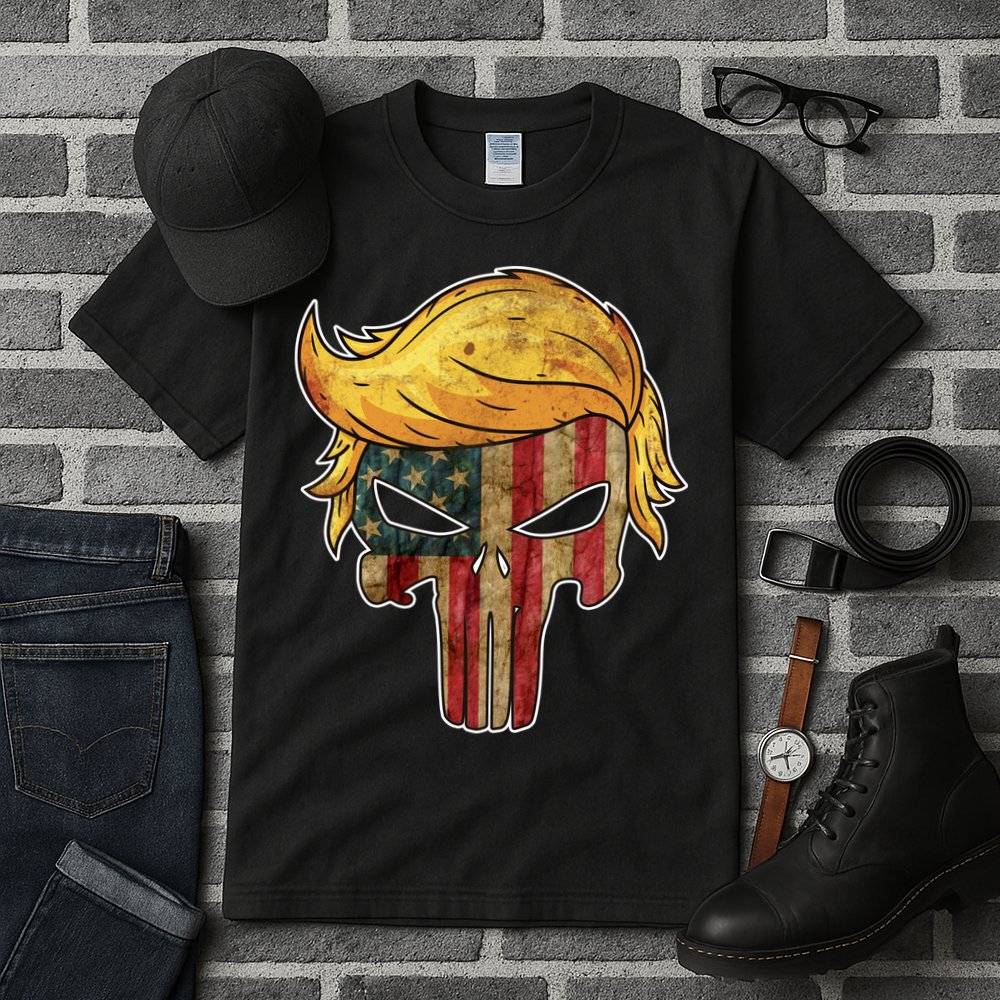 Trump American Skull Golden Hair Tall T-Shirt