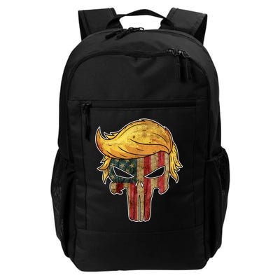 Trump American Skull Golden Hair Daily Commute Backpack