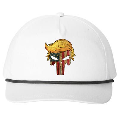 Trump American Skull Golden Hair Snapback Five-Panel Rope Hat