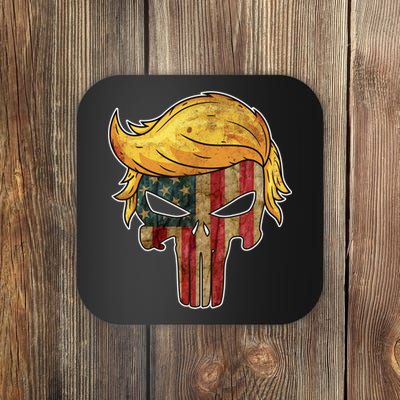 Trump American Skull Golden Hair Coaster