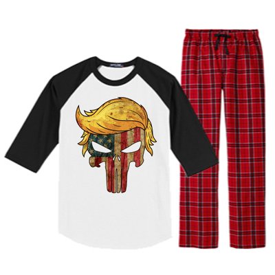 Trump American Skull Golden Hair Raglan Sleeve Pajama Set