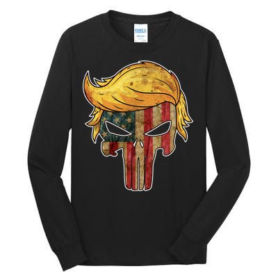 Trump American Skull Golden Hair Tall Long Sleeve T-Shirt