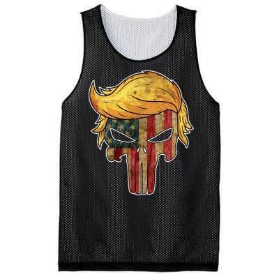 Trump American Skull Golden Hair Mesh Reversible Basketball Jersey Tank