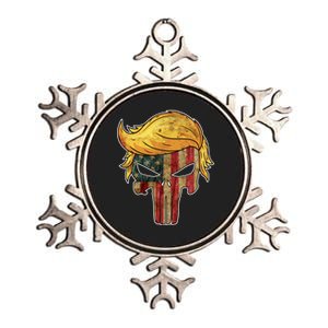 Trump American Skull Golden Hair Metallic Star Ornament