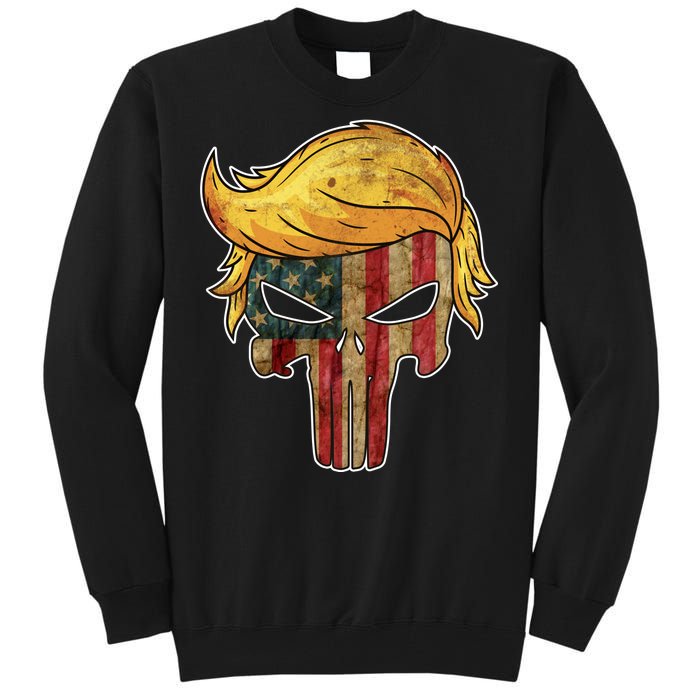 Trump American Skull Golden Hair Tall Sweatshirt