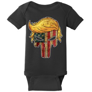 Trump American Skull Golden Hair Baby Bodysuit