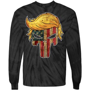 Trump American Skull Golden Hair Tie-Dye Long Sleeve Shirt