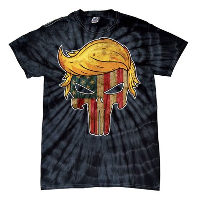 Trump American Skull Golden Hair Tie-Dye T-Shirt