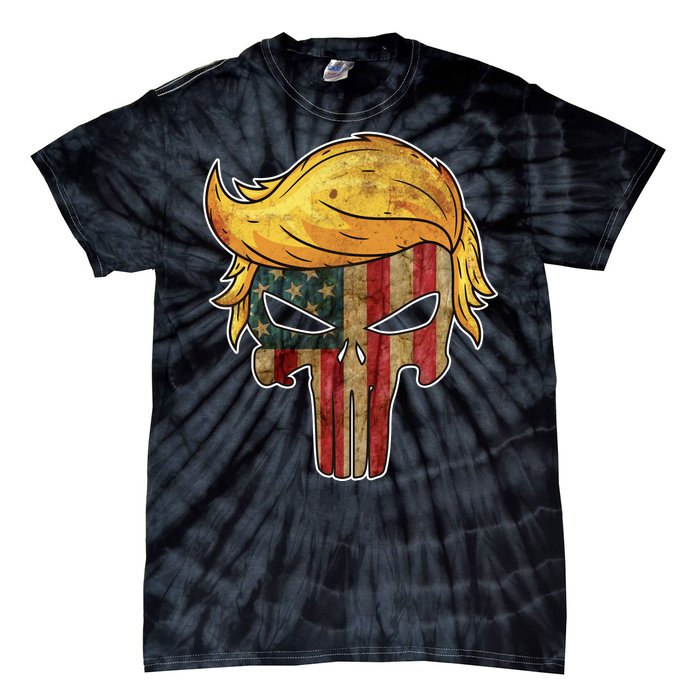 Trump American Skull Golden Hair Tie-Dye T-Shirt