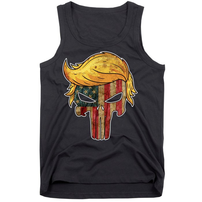 Trump American Skull Golden Hair Tank Top