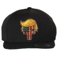 Trump American Skull Golden Hair Wool Snapback Cap