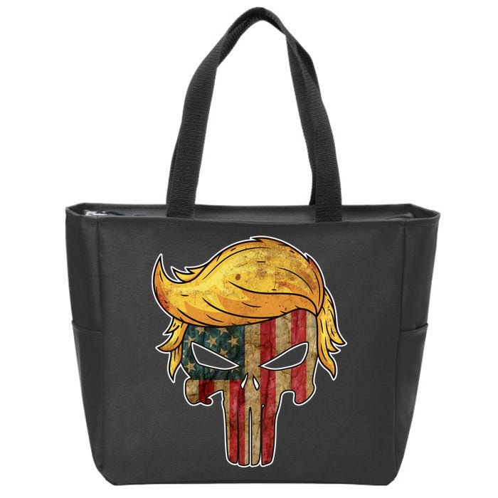 Trump American Skull Golden Hair Zip Tote Bag